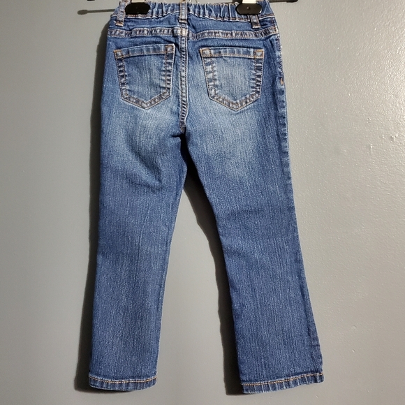 Childrens Place Girls Bootcut Jeans Dark Wash Adjustable Waist Size 4t - Picture 2 of 5